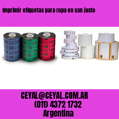 Imprimir etiquetas para ropa en san justo