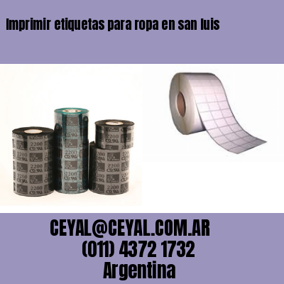Imprimir etiquetas para ropa en san luis