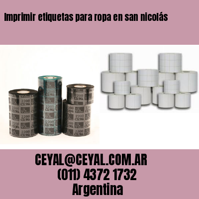 Imprimir etiquetas para ropa en san nicolás