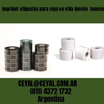 Imprimir etiquetas para ropa en villa devoto  buenos aires