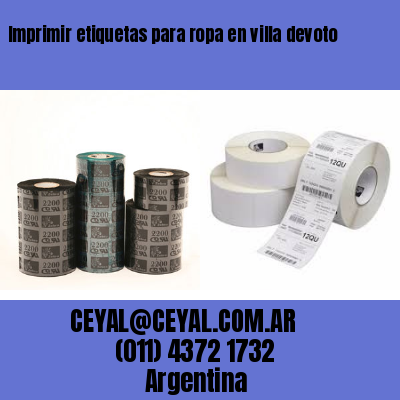 Imprimir etiquetas para ropa en villa devoto