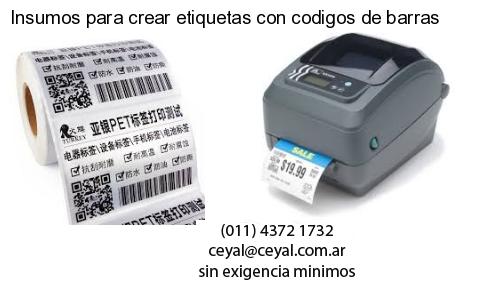 Insumos para crear etiquetas con codigos de barras