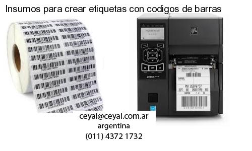 Insumos para crear etiquetas con codigos de barras