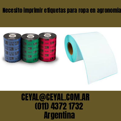 Necesito imprimir etiquetas para ropa en agronomia buenos aires