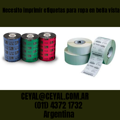 Necesito imprimir etiquetas para ropa en bella vista