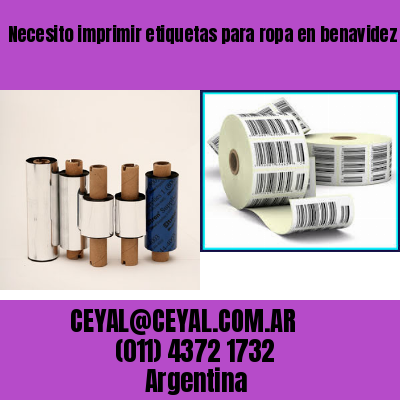 Necesito imprimir etiquetas para ropa en benavidez
