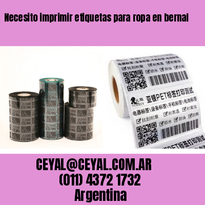 Necesito imprimir etiquetas para ropa en bernal