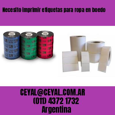 Necesito imprimir etiquetas para ropa en boedo