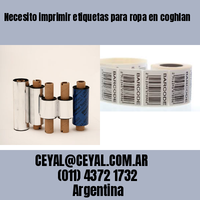 Necesito imprimir etiquetas para ropa en coghlan