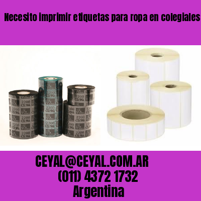 Necesito imprimir etiquetas para ropa en colegiales  buenos aires