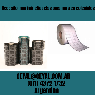 Necesito imprimir etiquetas para ropa en colegiales