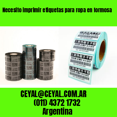 Necesito imprimir etiquetas para ropa en formosa
