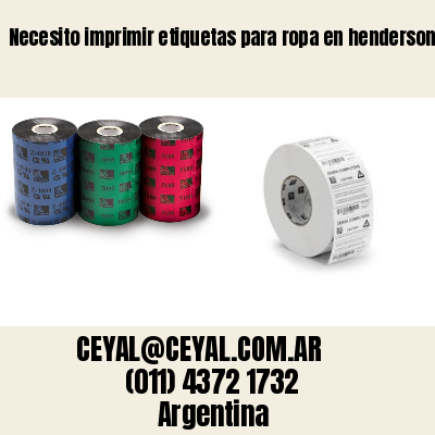 Necesito imprimir etiquetas para ropa en henderson