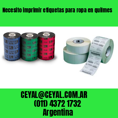 Necesito imprimir etiquetas para ropa en quilmes