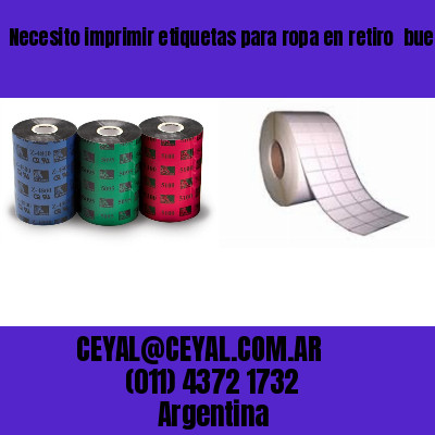 Necesito imprimir etiquetas para ropa en retiro  buenos aires