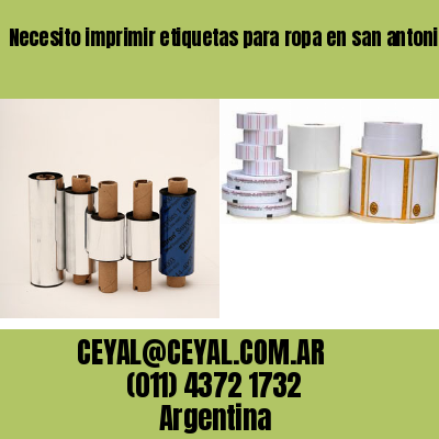 Necesito imprimir etiquetas para ropa en san antonio de padua