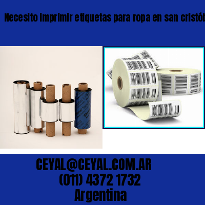 Necesito imprimir etiquetas para ropa en san cristóbal