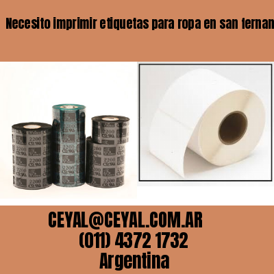 Necesito imprimir etiquetas para ropa en san fernando