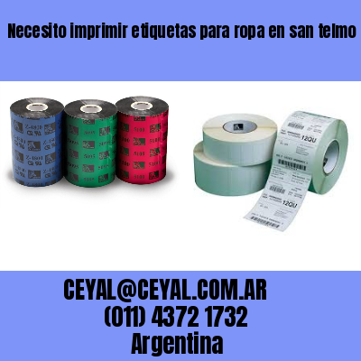 Necesito imprimir etiquetas para ropa en san telmo  buenos aires