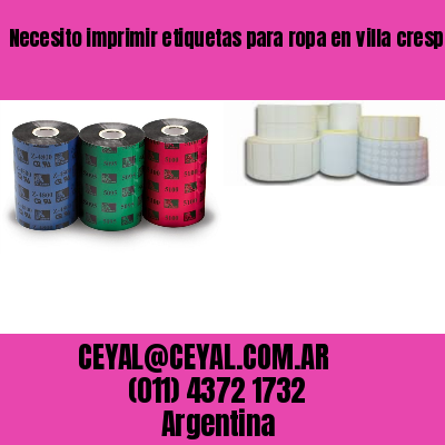 Necesito imprimir etiquetas para ropa en villa crespo