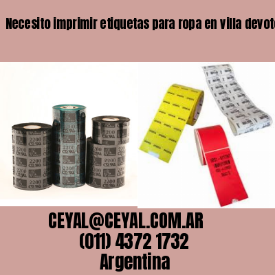 Necesito imprimir etiquetas para ropa en villa devoto  buenos aires