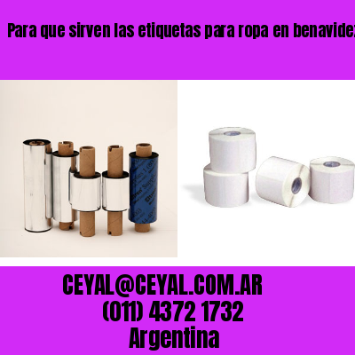 Para que sirven las etiquetas para ropa en benavidez