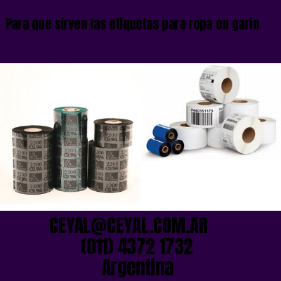 Para que sirven las etiquetas para ropa en garín