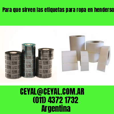 Para que sirven las etiquetas para ropa en henderson