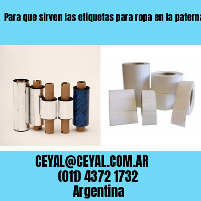 Para que sirven las etiquetas para ropa en la paternal buenos aires