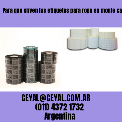 Para que sirven las etiquetas para ropa en monte castro