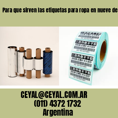 Para que sirven las etiquetas para ropa en nueve de julio
