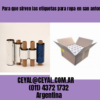 Para que sirven las etiquetas para ropa en san antonio de areco