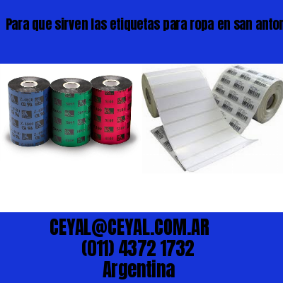 Para que sirven las etiquetas para ropa en san antonio de padua