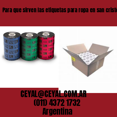 Para que sirven las etiquetas para ropa en san cristóbal