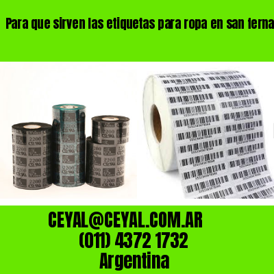 Para que sirven las etiquetas para ropa en san fernando