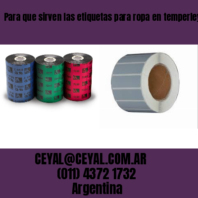 Para que sirven las etiquetas para ropa en temperley