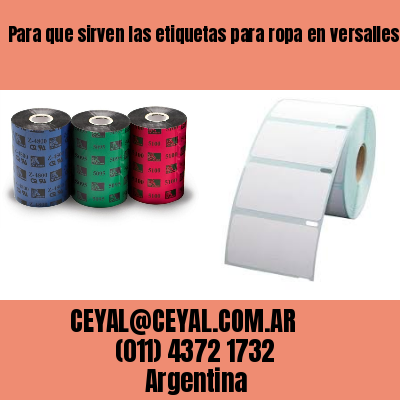 Para que sirven las etiquetas para ropa en versalles  buenos aires