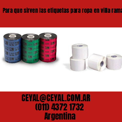 Para que sirven las etiquetas para ropa en villa ramallo