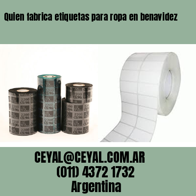 Quien fabrica etiquetas para ropa en benavidez