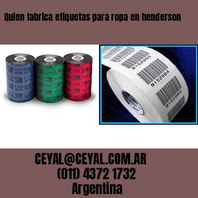 Quien fabrica etiquetas para ropa en henderson