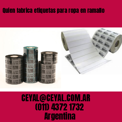 Quien fabrica etiquetas para ropa en ramallo