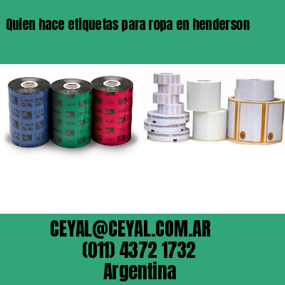 Quien hace etiquetas para ropa en henderson
