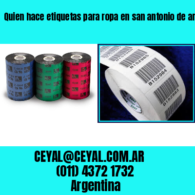 Quien hace etiquetas para ropa en san antonio de areco