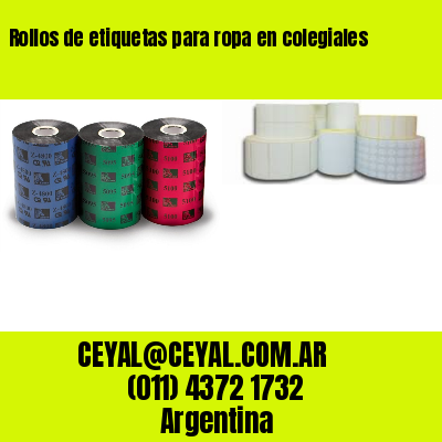 Rollos de etiquetas para ropa en colegiales