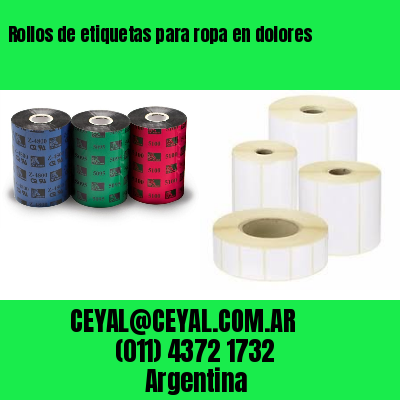 Rollos de etiquetas para ropa en dolores