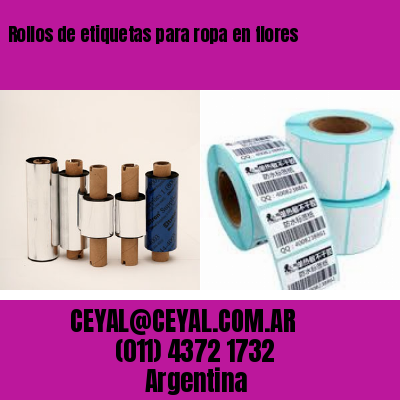 Rollos de etiquetas para ropa en flores