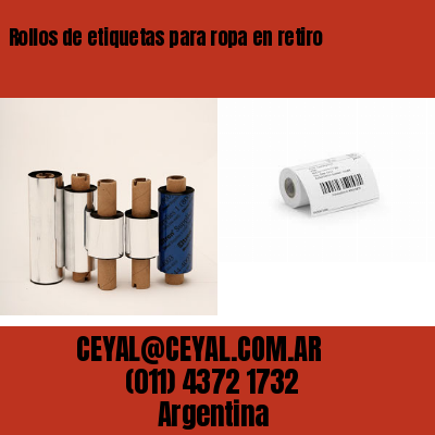 Rollos de etiquetas para ropa en retiro