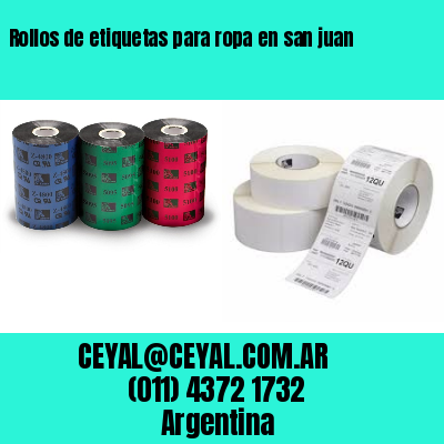 Rollos de etiquetas para ropa en san juan