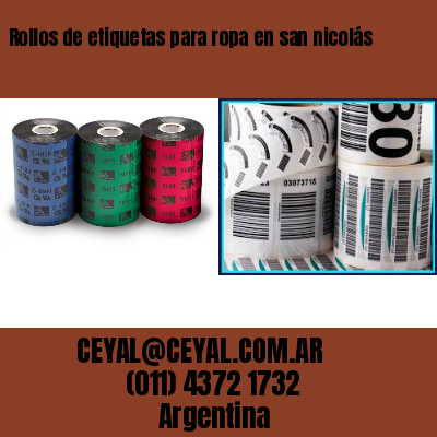 Rollos de etiquetas para ropa en san nicolás