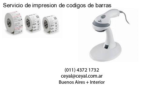 Servicio de impresion de codigos de barras